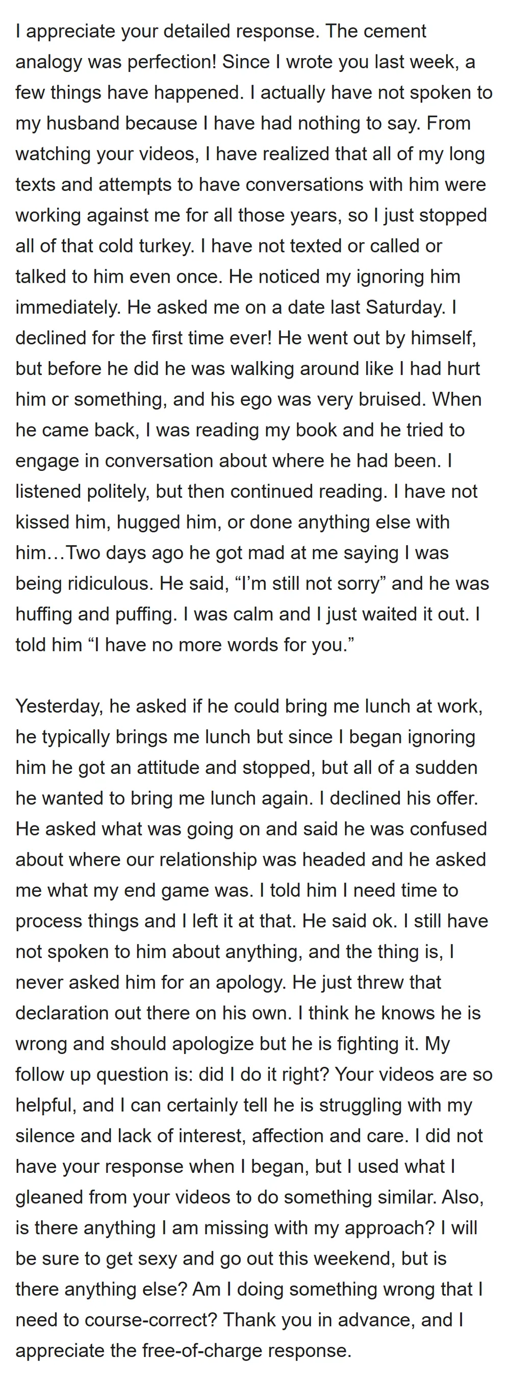 Real email from Chelby, thanking Tomisin for his private advice (email address hidden)