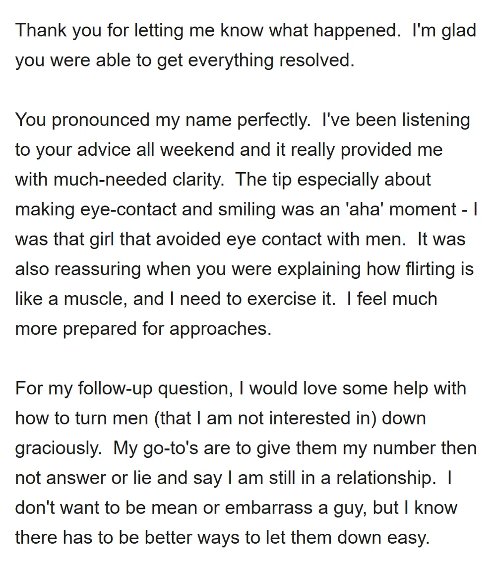 Real email from Yahshiva, thanking Tomisin for his private advice (email address hidden)